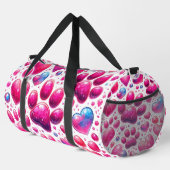 Glossy Heart Bubble Pattern Travel Duffle Bag (Rechte Ecke)