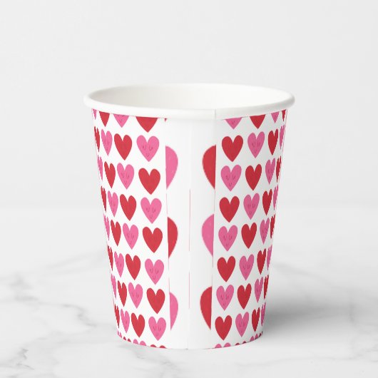 Glossy Heart Design Paper Cups Pappbecher (Rechts)