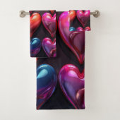 Glossy Hearts Badhandtuch Set (Insitu)