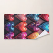 Glossy Hearts Badhandtuch Set (Handtuch)