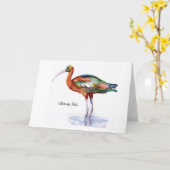 Glossy Ibis note card Karte (Gelbe Blume)
