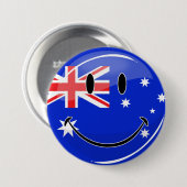 Glossy Lächeln australische Flagge Button (Vorne & Hinten)