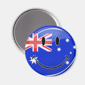 Glossy Lächeln australische Flagge Magnet (Vorderseite/Rückseite)