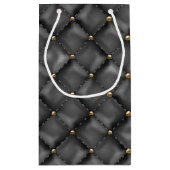 Glossy Leder Textur mit Gold Perlen Kleine Geschenktüte (Rückseite)