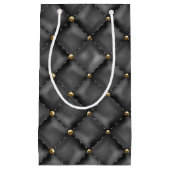 Glossy Leder Textur mit Gold Perlen Kleine Geschenktüte (Vorderseite)