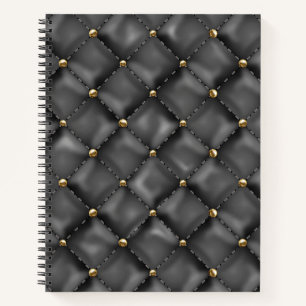 Glossy Leder Textur mit Gold Perlen Notizblock