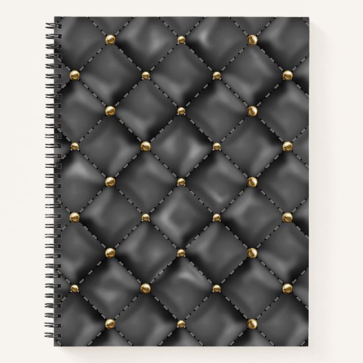 Glossy Leder Textur mit Gold Perlen Notizblock (Vorderseite)