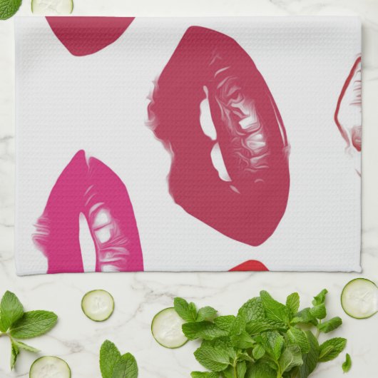 Glossy Lips Geschirrtuch (Gefaltet)