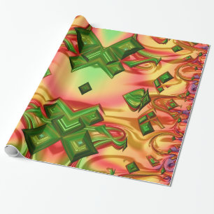 GLOSSY ~ mehrfarbiges Fraktal ~ Weihnachtswrapping Geschenkpapier