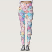 Glossy Mermaid Pastel Scale Leggings (Vorderseite)