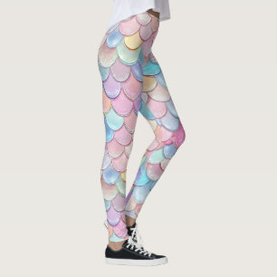 Glossy Mermaid Pastel Scale Leggings