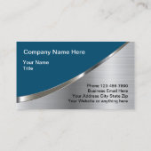 Glossy Metallic Look Construction Business Cards Visitenkarte (Rückseite)