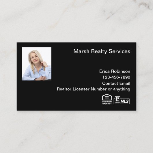 Glossy MLS Realtor Foto Business Cards Visitenkarte (Vorderseite)
