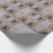 Glossy Moderne Vintage Rose Geschenkpapier (Ecke)