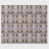 Glossy Moderne Vintage Rose Geschenkpapier (Flach)