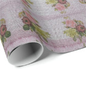 Glossy Moderne Vintage Rose Geschenkpapier (Rolleneckpunkt)
