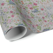 Glossy Moderne Vintage Rose Geschenkpapier (Rolleneckpunkt)