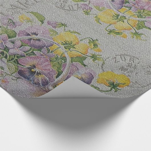 Glossy Moderne Vintage Rose Geschenkpapier (Ecke)