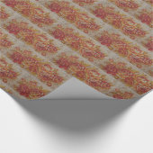 Glossy Moderne Vintage Rose Geschenkpapier (Ecke)