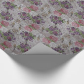 Glossy Moderne Vintage Rose Geschenkpapier (Ecke)