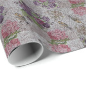 Glossy Moderne Vintage Rose Geschenkpapier (Rolleneckpunkt)