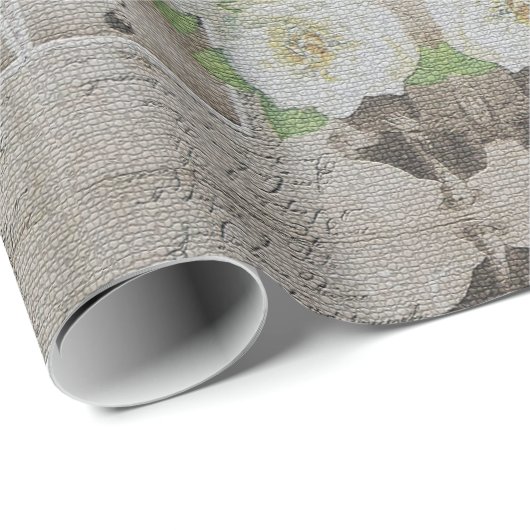 Glossy Moderne Vintage Rose Geschenkpapier (Rolleneckpunkt)
