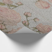 Glossy Moderne Vintage Rose Geschenkpapier (Ecke)