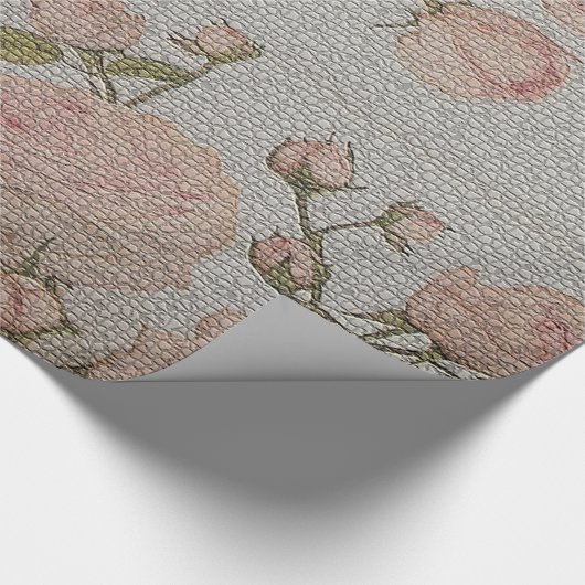 Glossy Moderne Vintage Rose Geschenkpapier (Ecke)