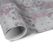 Glossy Moderner Engel Vintage florale Rose Geschenkpapier (Rolleneckpunkt)