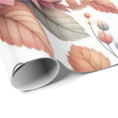 Glossy Moody Floral on White Geschenkpapier (Rolleneckpunkt)