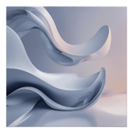 Glossy Pastell Flow - Abstrakte digitale Kunst für Poster