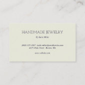 Glossy Pearl Navy Blue Jewelier Designer Visitenkarte (Rückseite)