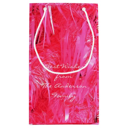 Glossy Pink Frohe Weihnachtsgeschenk Beutel Custom Kleine Geschenktüte (Rückseite)