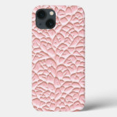 Glossy Pink iPhone Case with Textured Relief (Rückseite)