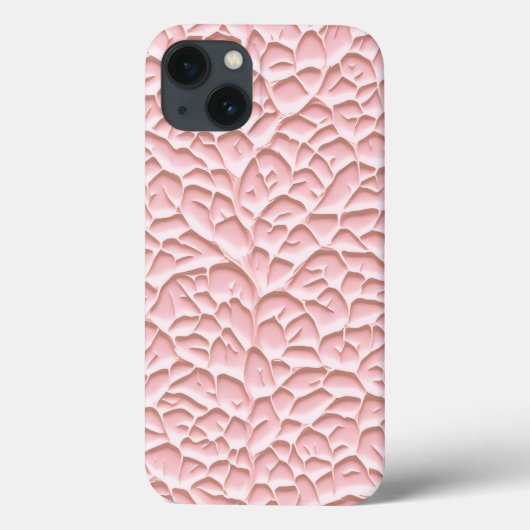 Glossy Pink iPhone Case with Textured Relief (Rückseite)