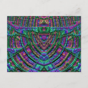 Glossy Postcard 3D Green Blue Lila Zany Postkarte