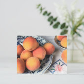 Glossy Postcard: Pfirsiche & antike China Postkarte (Stehend Vorderseite)