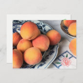 Glossy Postcard: Pfirsiche & antike China Postkarte (Vorne/Hinten)