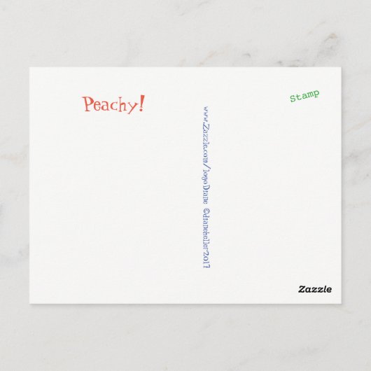 Glossy Postcard: Pfirsiche & antike China Postkarte (Rückseite)