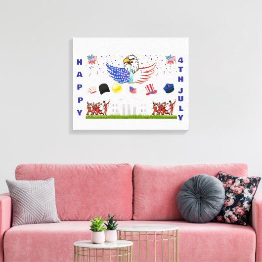 Glossy Poster -4. Juli Leinwanddruck (Insitu (Wohnzimmer))