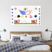 Glossy Poster -4. Juli Leinwanddruck (Insitu (Schlafzimmer))