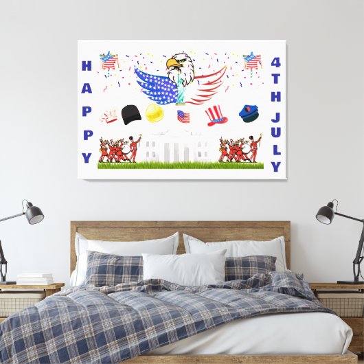 Glossy Poster -4. Juli Leinwanddruck (Insitu (Schlafzimmer))