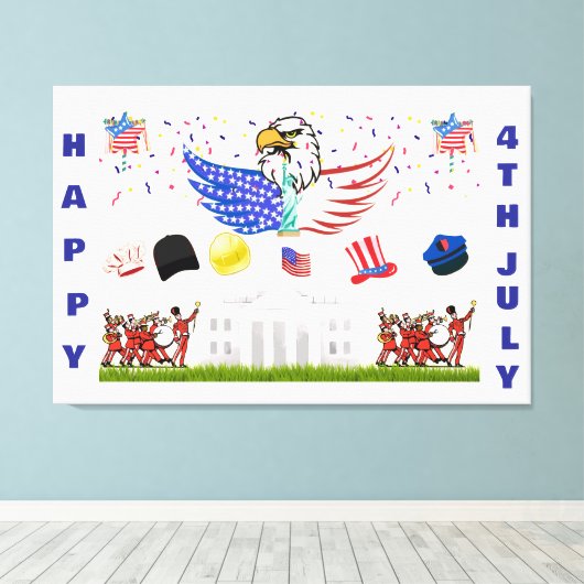 Glossy Poster -4. Juli Leinwanddruck (Insitu (Holzboden))