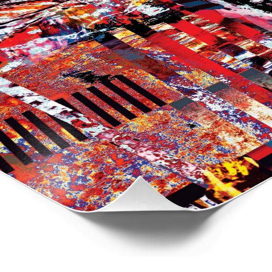 Glossy Poster – Fragmented Pulse (Ecke)