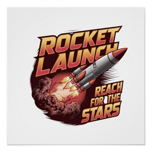 Glossy Poster mit lebhaften und kühlen Raketenstar (Vorderseite)