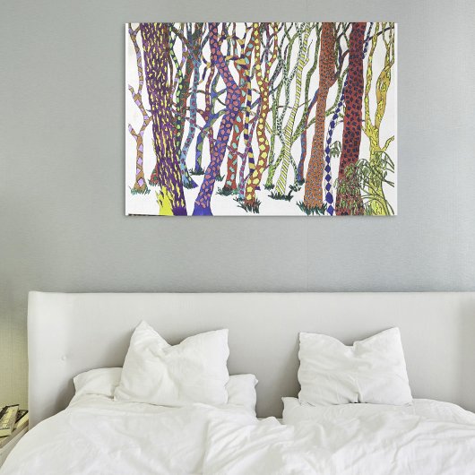 Glossy Poster of glücklich bunt verrückt Wald