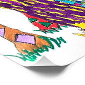 Glossy Poster of glücklich bunt verrückt Wald (Ecke)