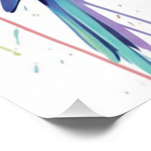 Glossy Poster of three pastel coloured birds (Ecke)