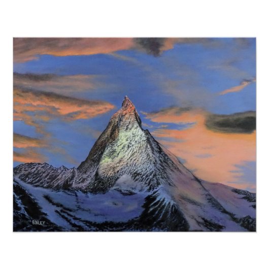 Glossy Poster - "The Matterhorn at Sunset" (Vorderseite)