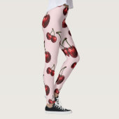 Glossy Red Cherries Retro Glam "Juicy & Sweet" Leggings (Rechts)